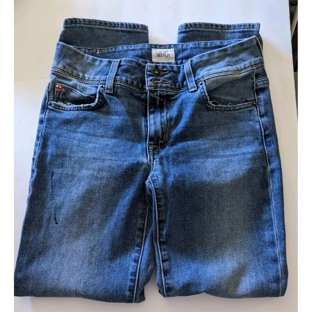 Hudson Jeans Women's Size 26 In Waist Blue Ginny Straight Low Rise Med Wash Crop